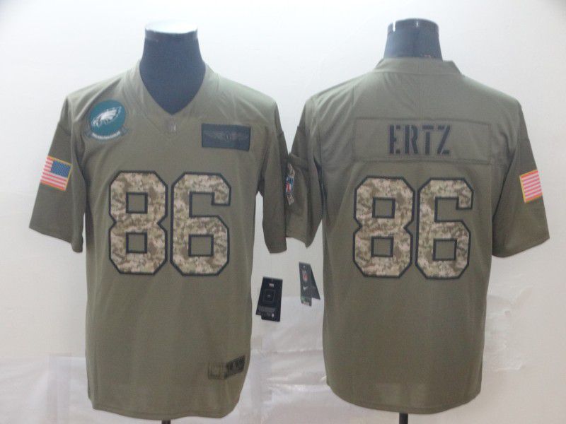 Men Philadelphia Eagles #86 Ertz Nike 2019 Olive Camo Salute to Service Limited NFL Jerseys